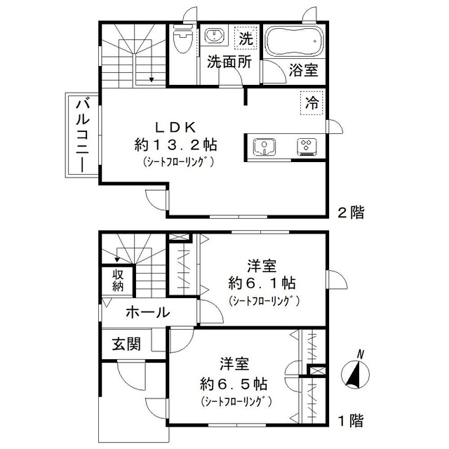 アル・ソーレ宮ノ脇・A号室の間取り