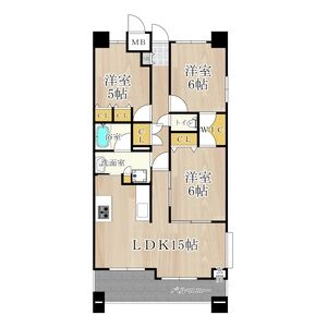 CITY SPIRE桜川Ⅱの間取り