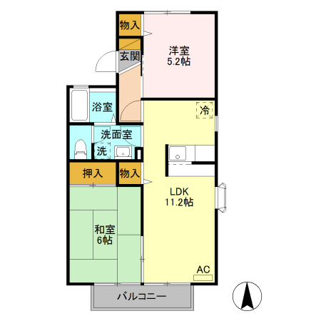 セジュール藤 Bの間取り