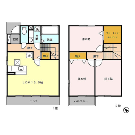 メープルタウン Bの間取り