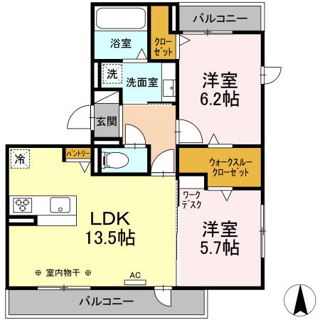 ローザセレスト Iの間取り