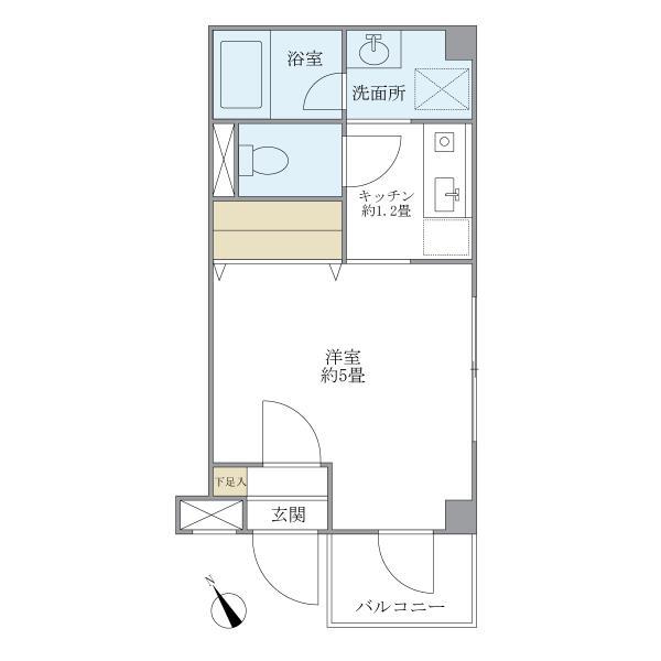 キバサンフラット・204号室の間取り