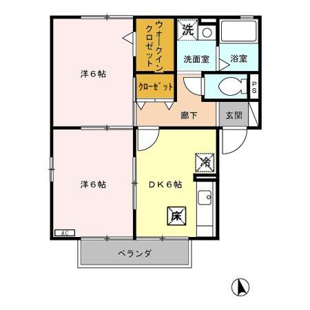ロワジール Bの間取り