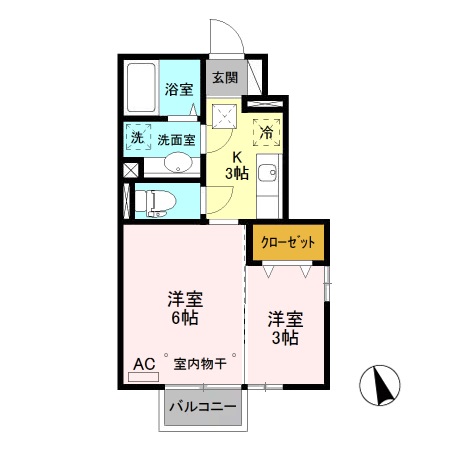 プラティーク Bの間取り