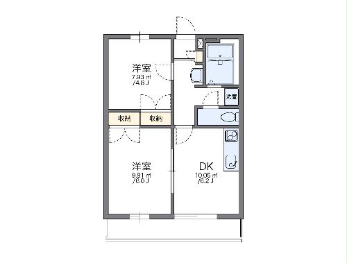 レオパレスぽてとⅡの間取り