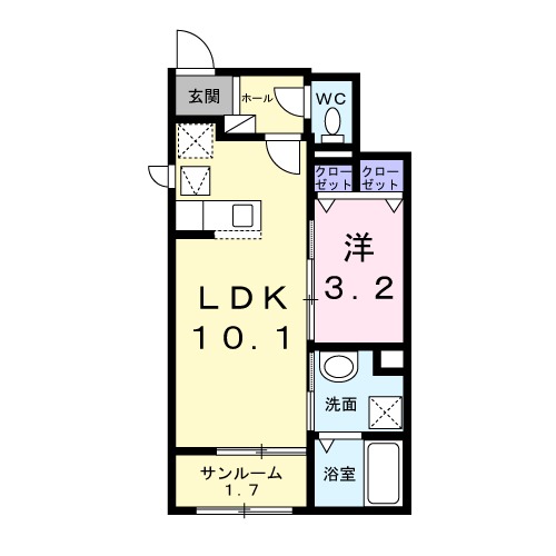 ローズガーデンAの間取り