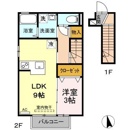 セジュール宮沢 ABの間取り