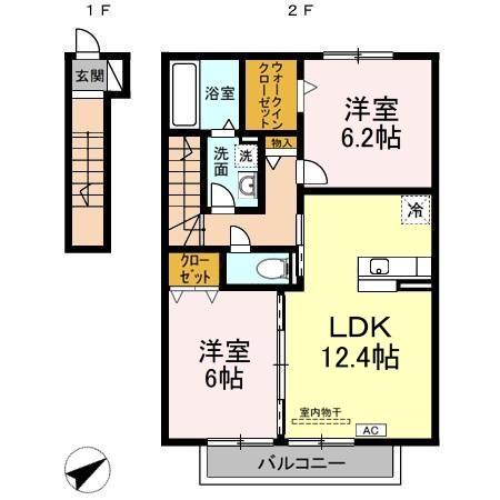 ハイツ アムール Aの間取り
