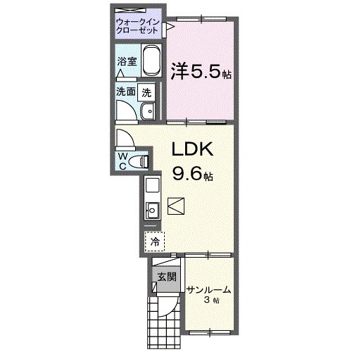 シュライン・01040号室の間取り