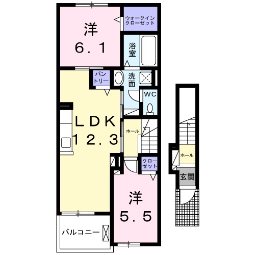 ブリス エイエム Ⅱの間取り
