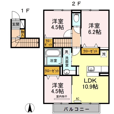 D-roomメビウスの間取り