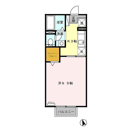 202号室の間取り