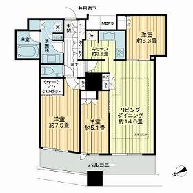 ザ・パークハウス西新宿タワー60の間取り