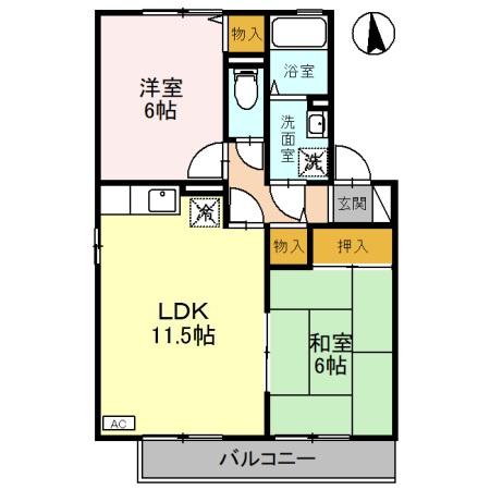 セジュール喜多 Aの間取り