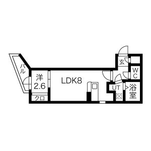 アソシエ中村※※家賃5,000円ダウン(1年間)11月末までの申込&FR1の間取り