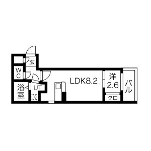 アソシエ中村※※家賃5,000円ダウン(1年間)11月末までの申込&FR1の間取り