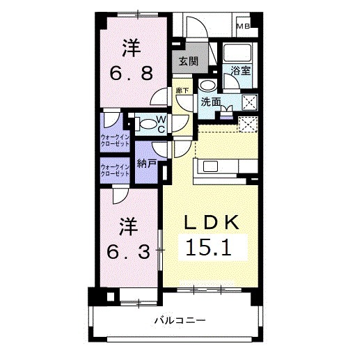 ノーブルフォレスタⅡの間取り