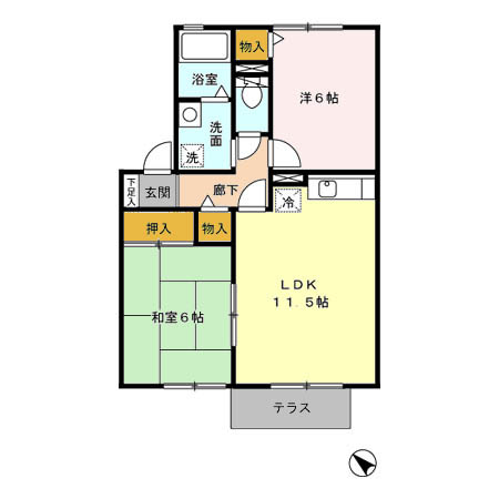 ピアチェーレ Cの間取り