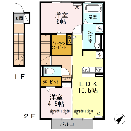 202号室の間取り