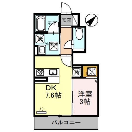 コルネット・105号室の間取り