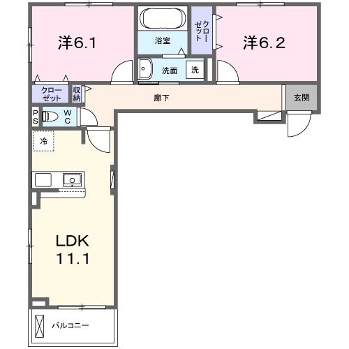 プラシードセレノカーサⅣの間取り