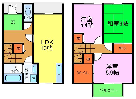 フジパレス忠岡B棟の間取り