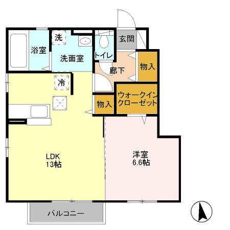 クローバーヒル城南 Aの間取り