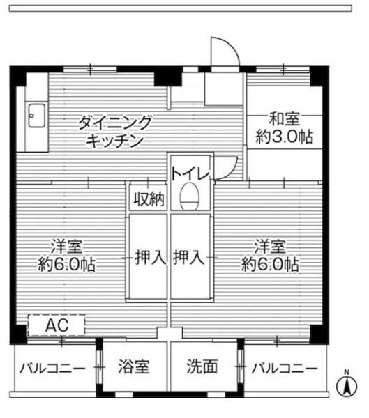 ビレッジハウス鎌倉7号棟の間取り