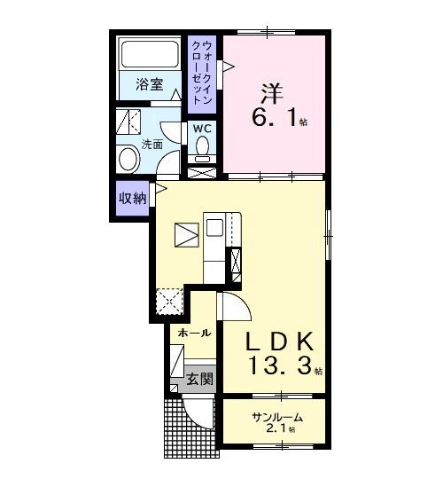 ヴィラヴェント・ＳｉＳｉ　Ⅰの間取り