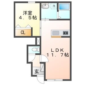 リーブルファイン則武本畠１号棟・101号室の間取り