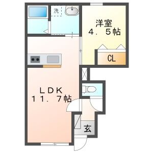 リーブルファイン則武本畠１号棟・102号室の間取り
