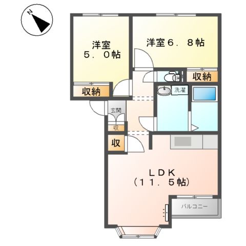 アシューレ Bの間取り
