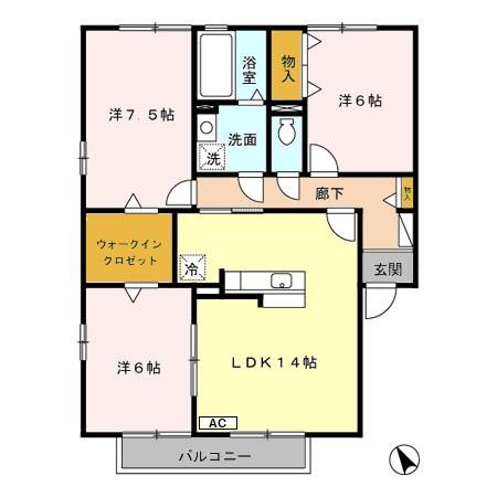 フェザート Aの間取り