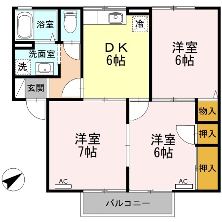 マロンハイツABの間取り
