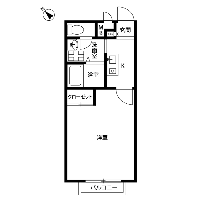 アンプルール　クラージュ　逗子Ａの間取り