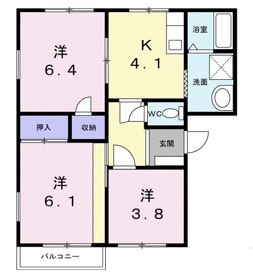 ハイツ小川Bの間取り