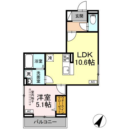 202号室の間取り