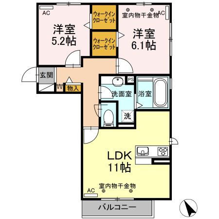 Ｇｌａｎｚ　Ｂ棟の間取り