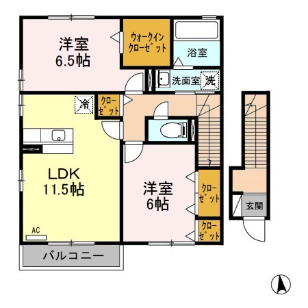 グリーン・リーフ熊倉 Eの間取り