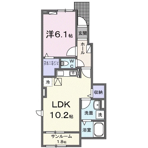 牛川町の完工年月(2024年12月)築の賃貸アパートの間取り