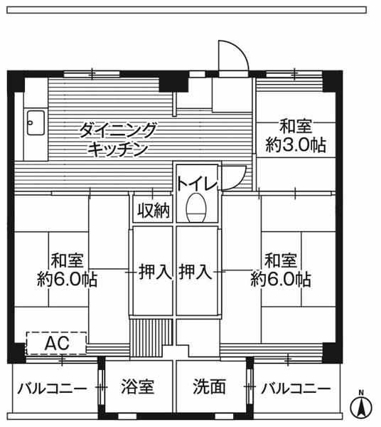 ビレッジハウス浦賀3号棟の間取り