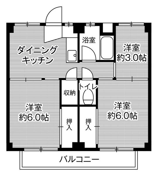 ビレッジハウス野田3号棟の間取り