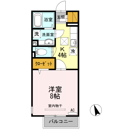 グレイス田町・004号室の間取り