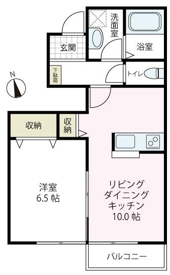 パルク・フルール　Ｂ棟・102号室の間取り