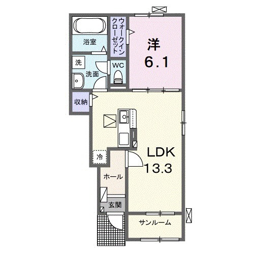 オアシスガーデンAの間取り