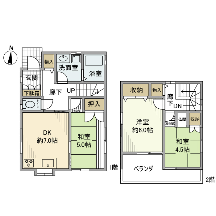 下石戸下戸建の間取り