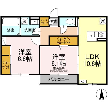 ティフブルー湘南B棟の間取り