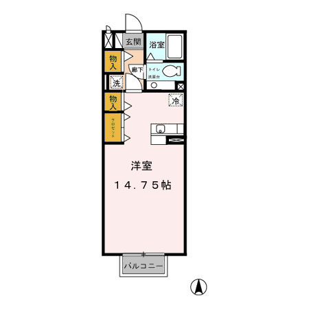 アンティエーヌ モナリエ Bの間取り