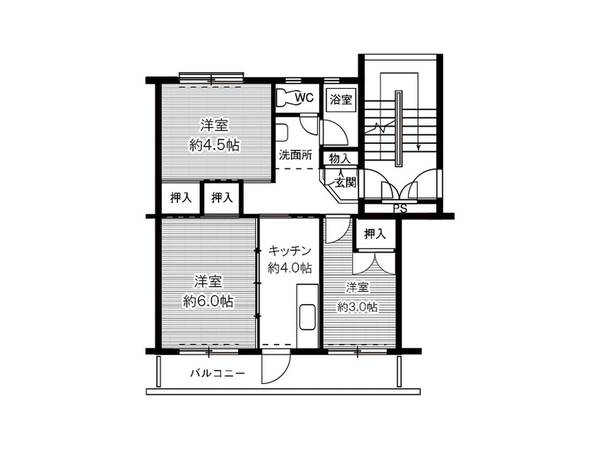 ビレッジハウス笹川21号棟の間取り