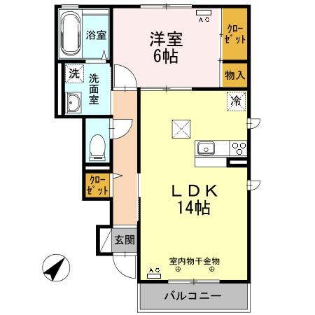 Lune soleil(ルナ・ソレイユ) Bの間取り